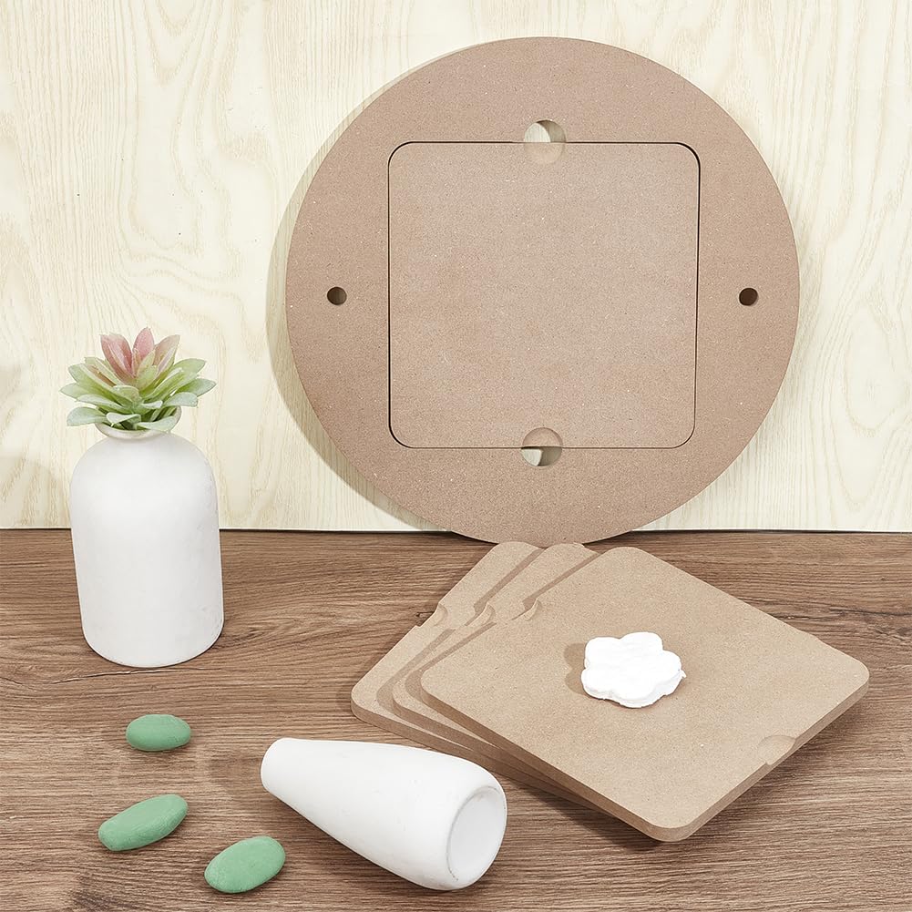 BENECREAT Batte potier ronde carrée 30 cm lot 5 pièces