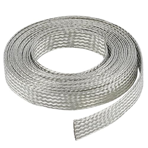 BENECREAT Tresse plate ruban de masse argent 15 mm 4 m