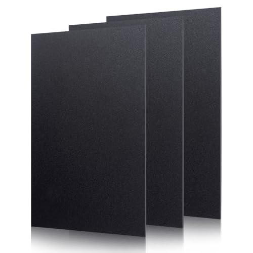 BENECREAT ABS feuilles plastique noires 30x20cm 3mm lot 3