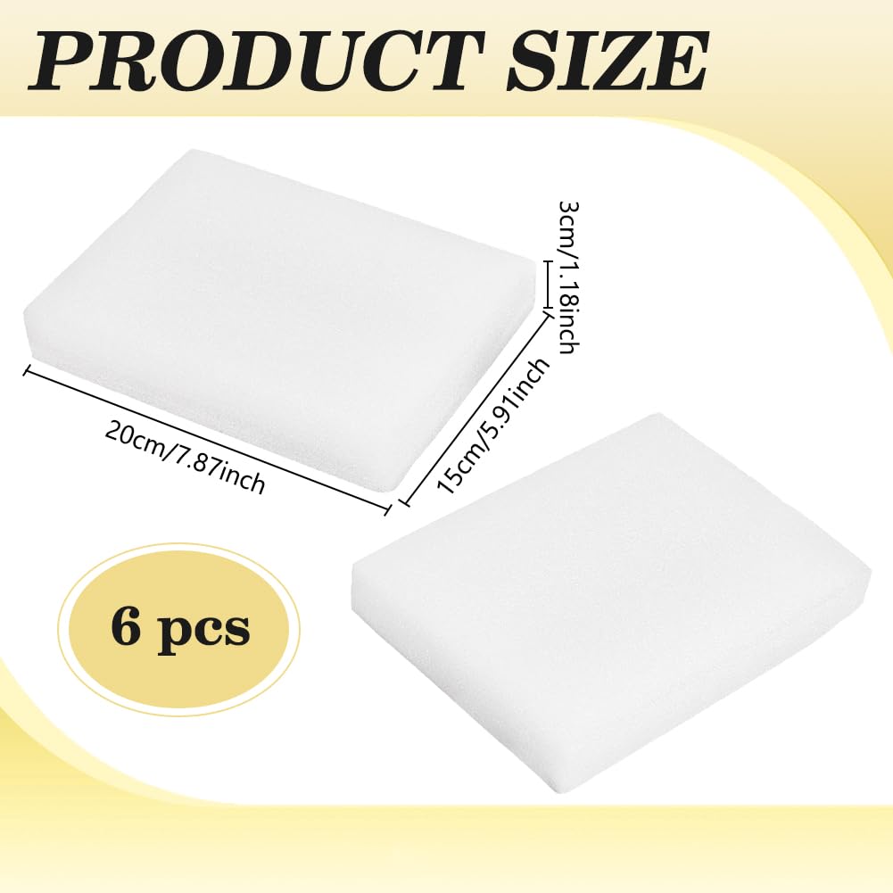 BENECREAT Tapis Mousse Feutrage Aiguille Blanc 6 pcs