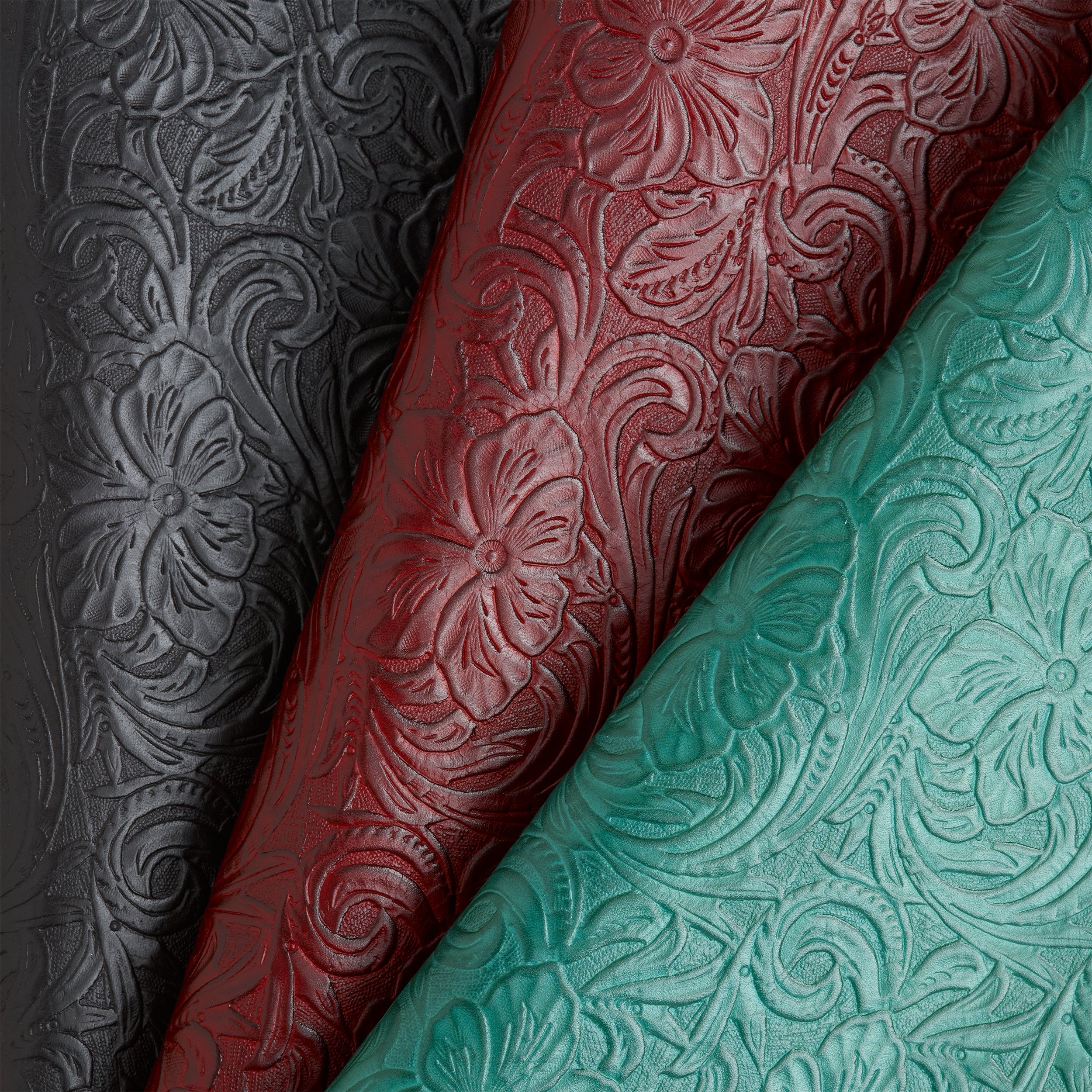 Tandy Leather Épaule florale cuir vache turquoise 1-1,6 mm