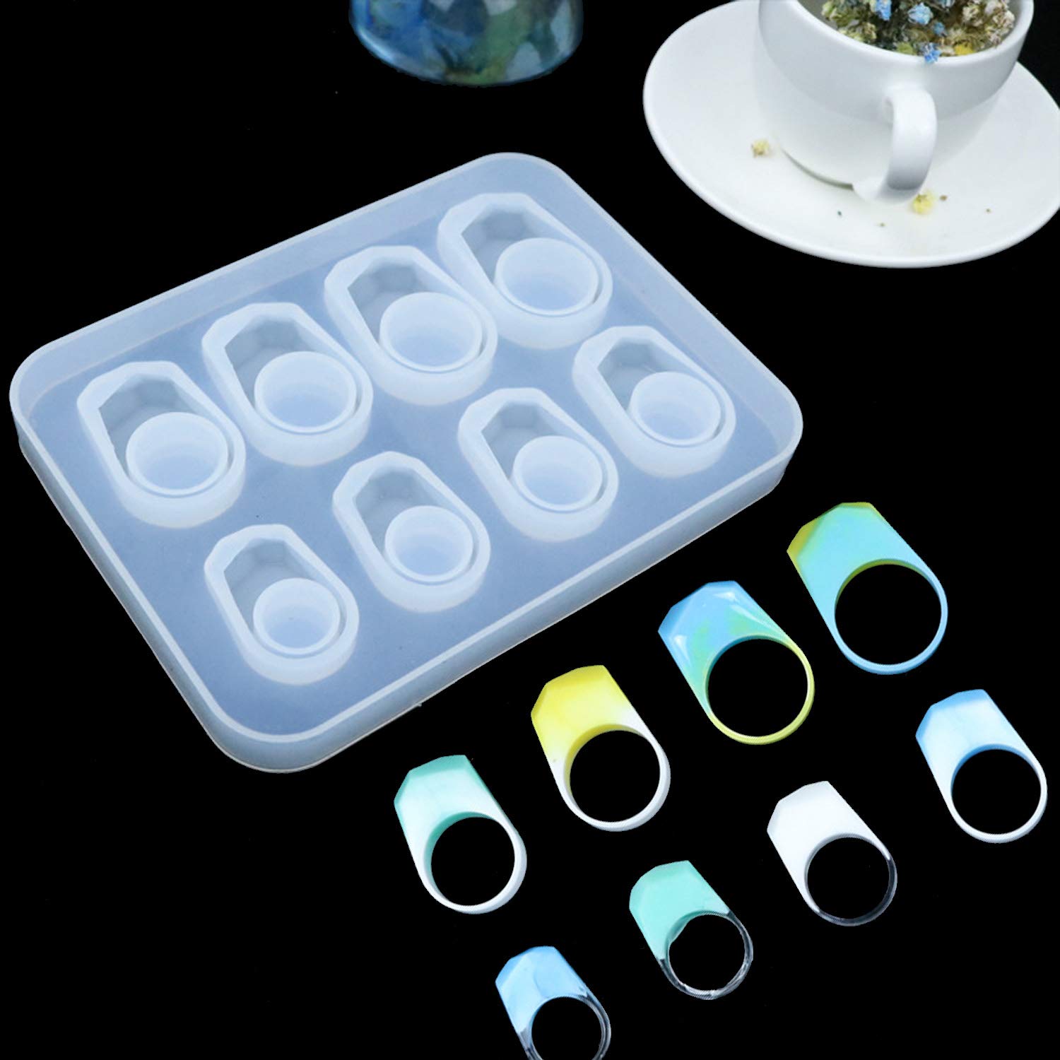 Cayway Style 4 Moule Bague Silicone Résine 45 Pièces