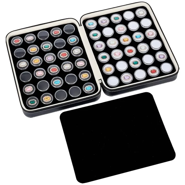 BENECREAT Diamant boîte bijoux ronde 60 pcs verre