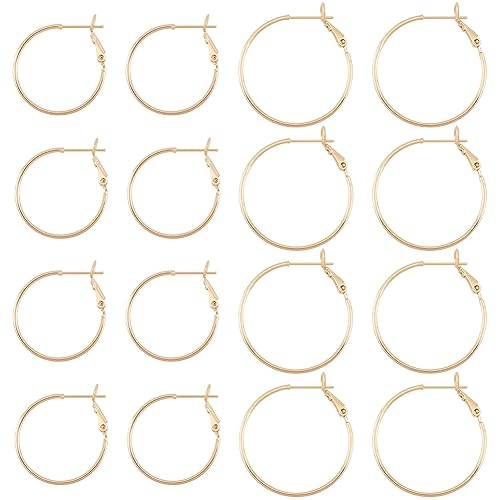 BENECREAT créoles plaqué or 18K 16 pcs 2 tailles