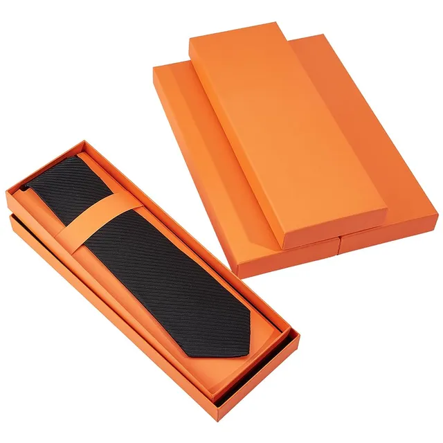 BENECREAT Boîtes cravate papier orange 29,8cm lot 4