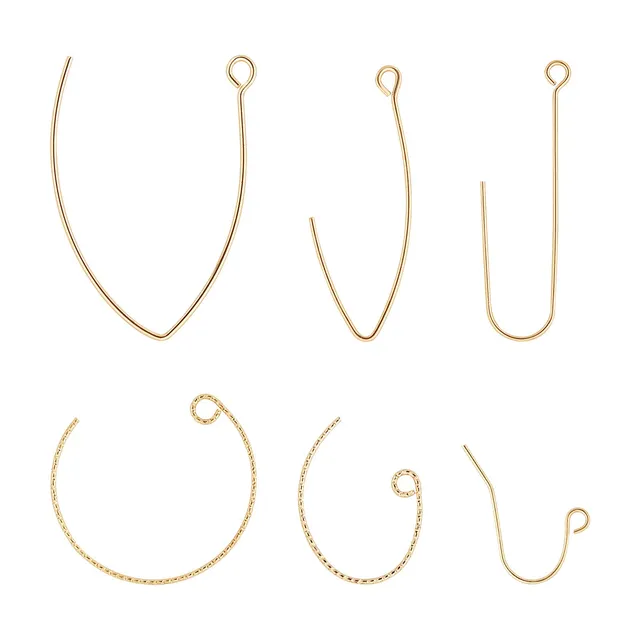 BENECREAT Crochets Boucles d'Oreilles Type 6 Plaqué Or 18K