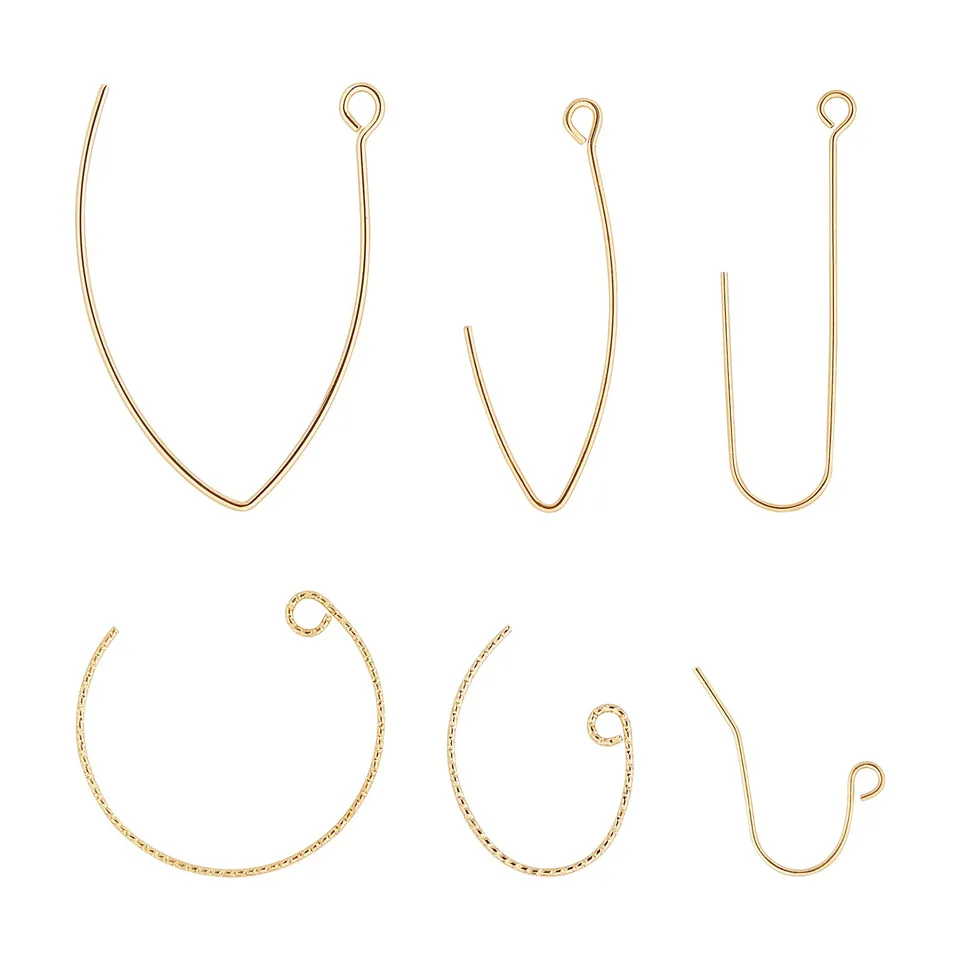 BENECREAT Crochets Boucles d'Oreilles Type 6 Plaqué Or 18K