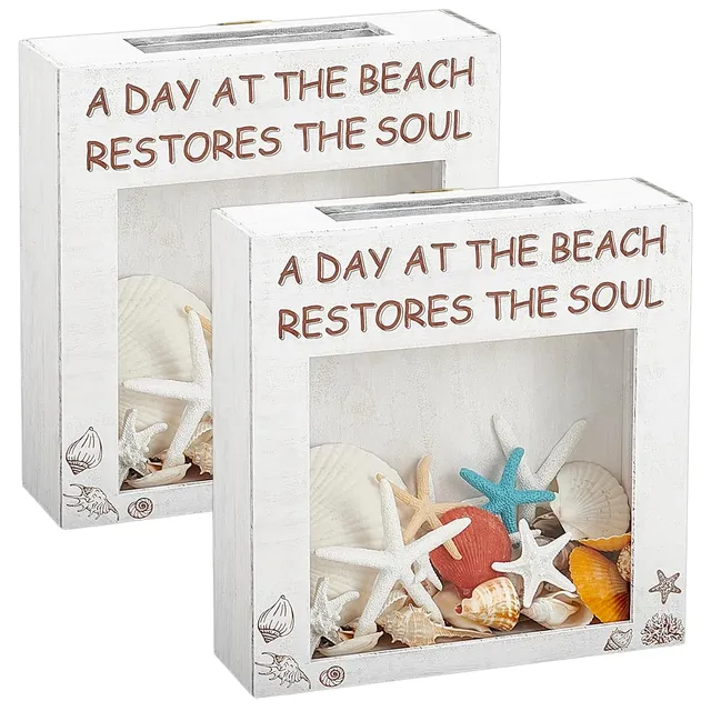 BENECREAT boîte souvenir blanche vitrine acrylique 2 pcs