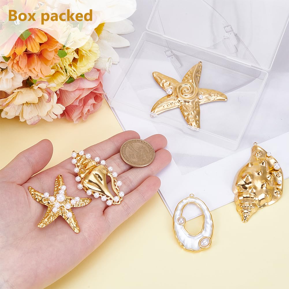 BENECREAT Charms océan acier doré 5 pcs étoile mer