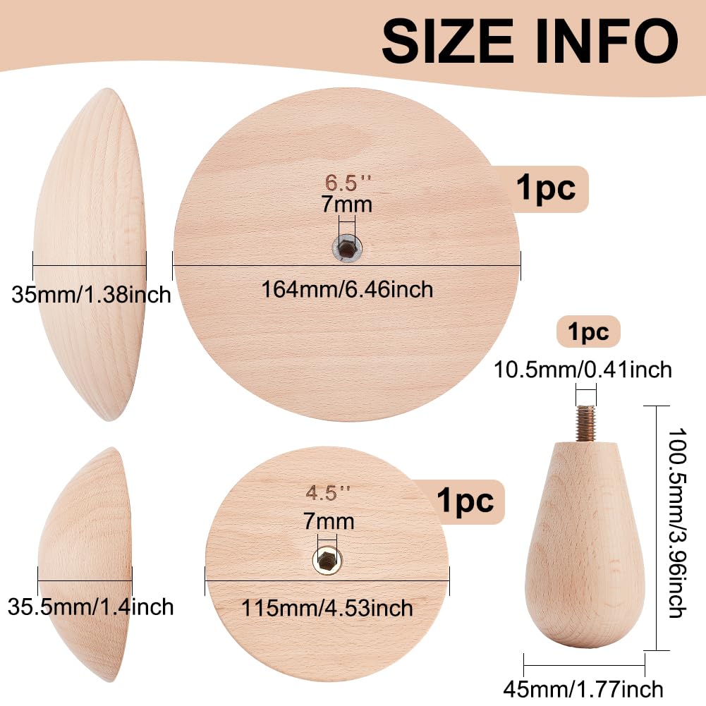 BENECREAT Moules Poterie Bois Lot 2 pour Bols 11,5/16,4 cm