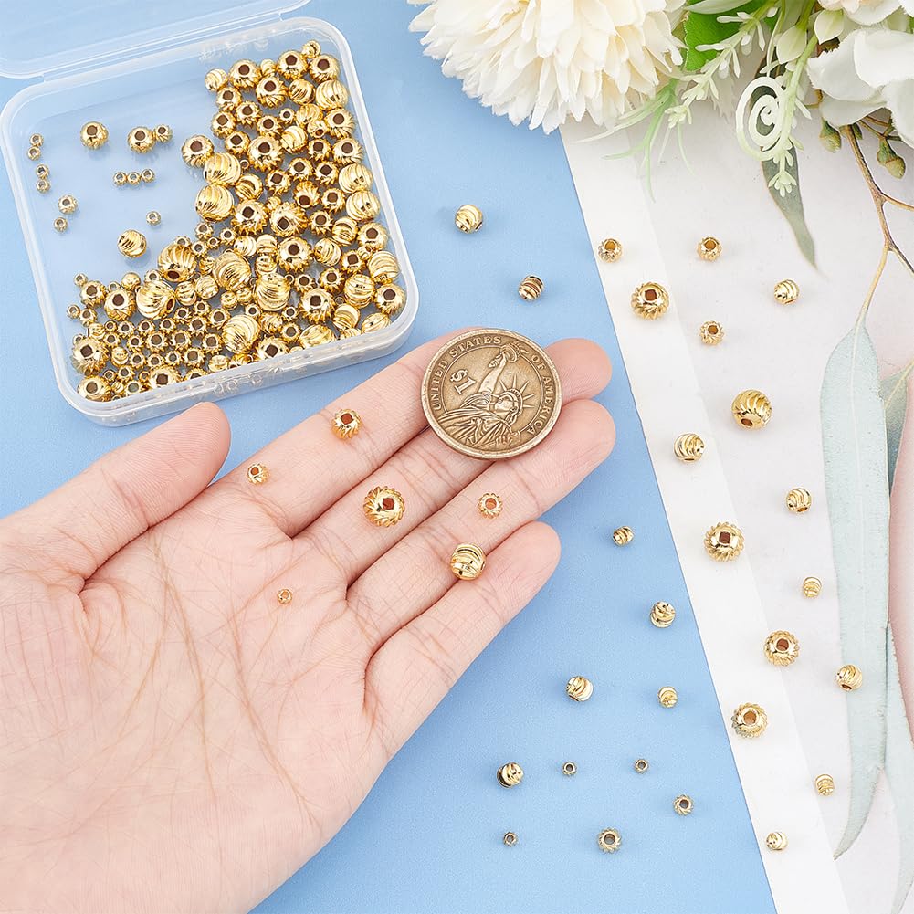 BENECREAT Perles rainurées perle intercalaire laiton doré 180 pcs