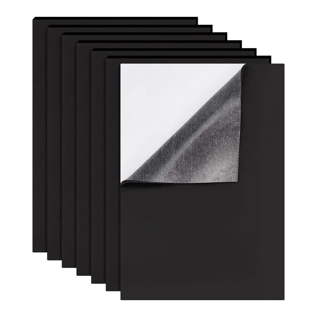 BENECREAT Feuilles Mousse EVA Noires Autocollantes 8pcs 4mm