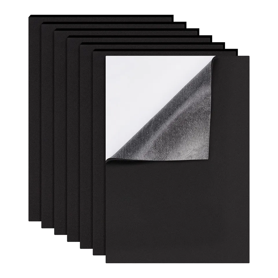 BENECREAT Feuilles Mousse EVA Noires Autocollantes 8pcs 4mm