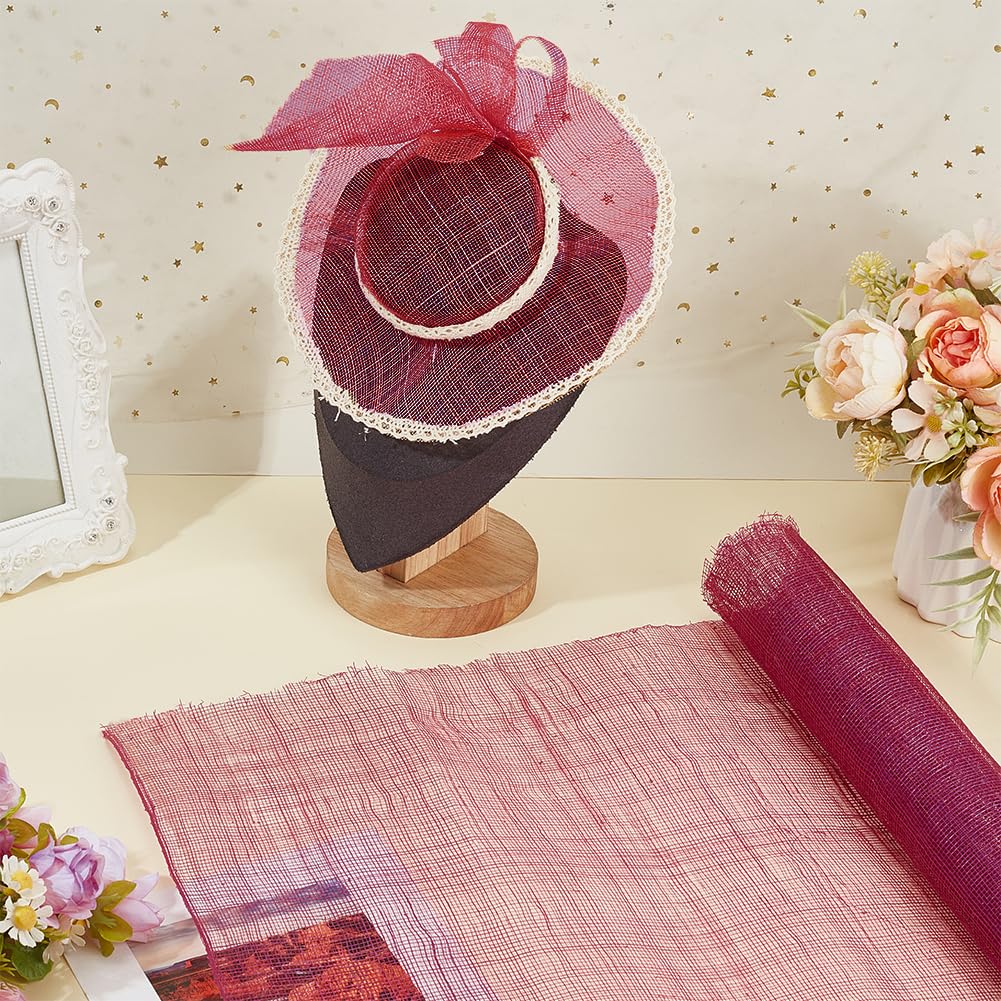 BENECREAT tissu sinamay maille rose 91x50cm chapeau