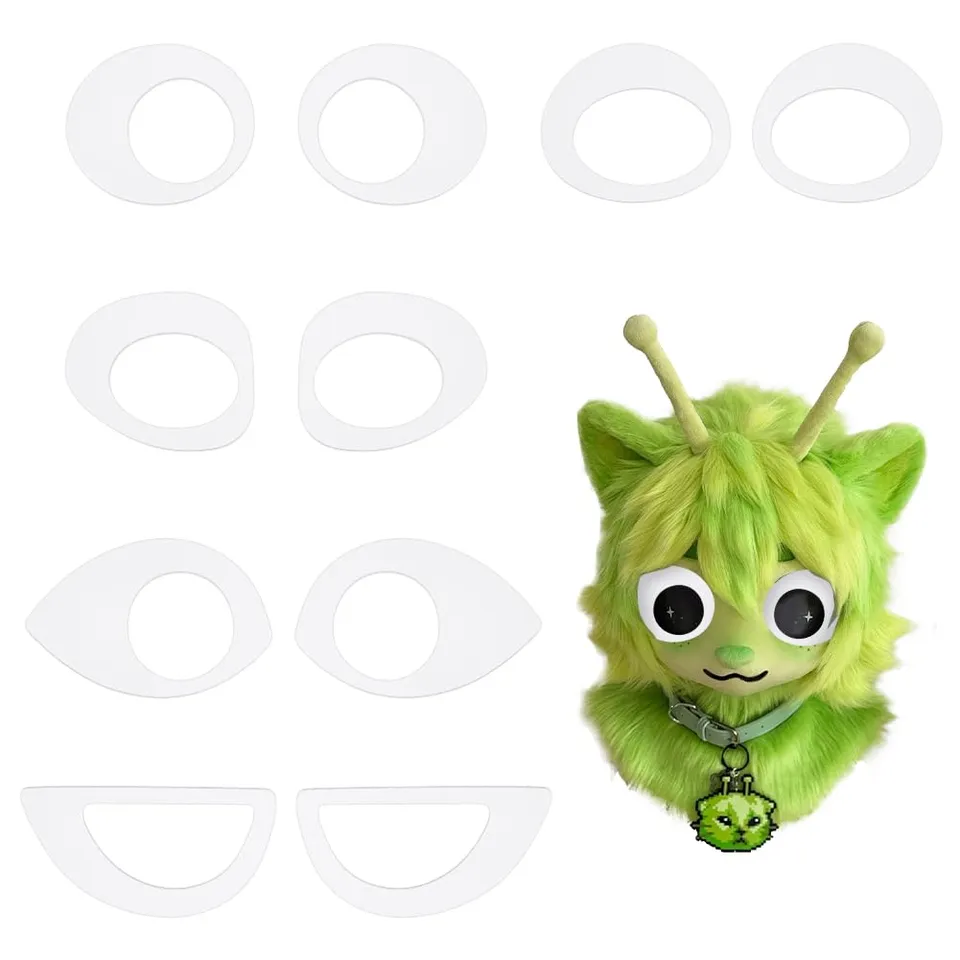 BENECREAT Yeux Fursuit Acrylique Blancs 10 Paires 5 Styles