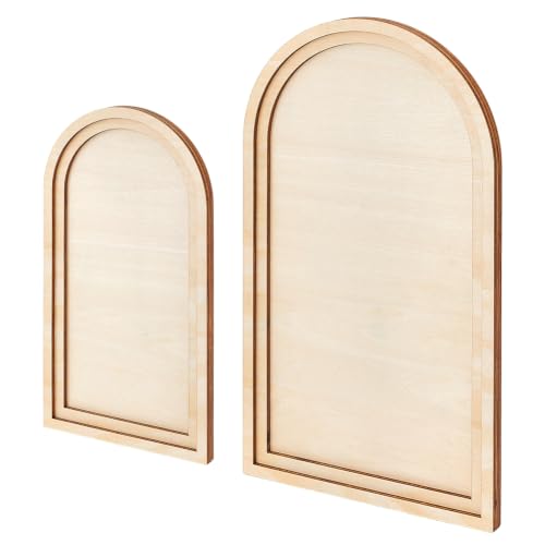 BENECREAT Cadre Arche Bois Brut Contreplaqué Lot de 2