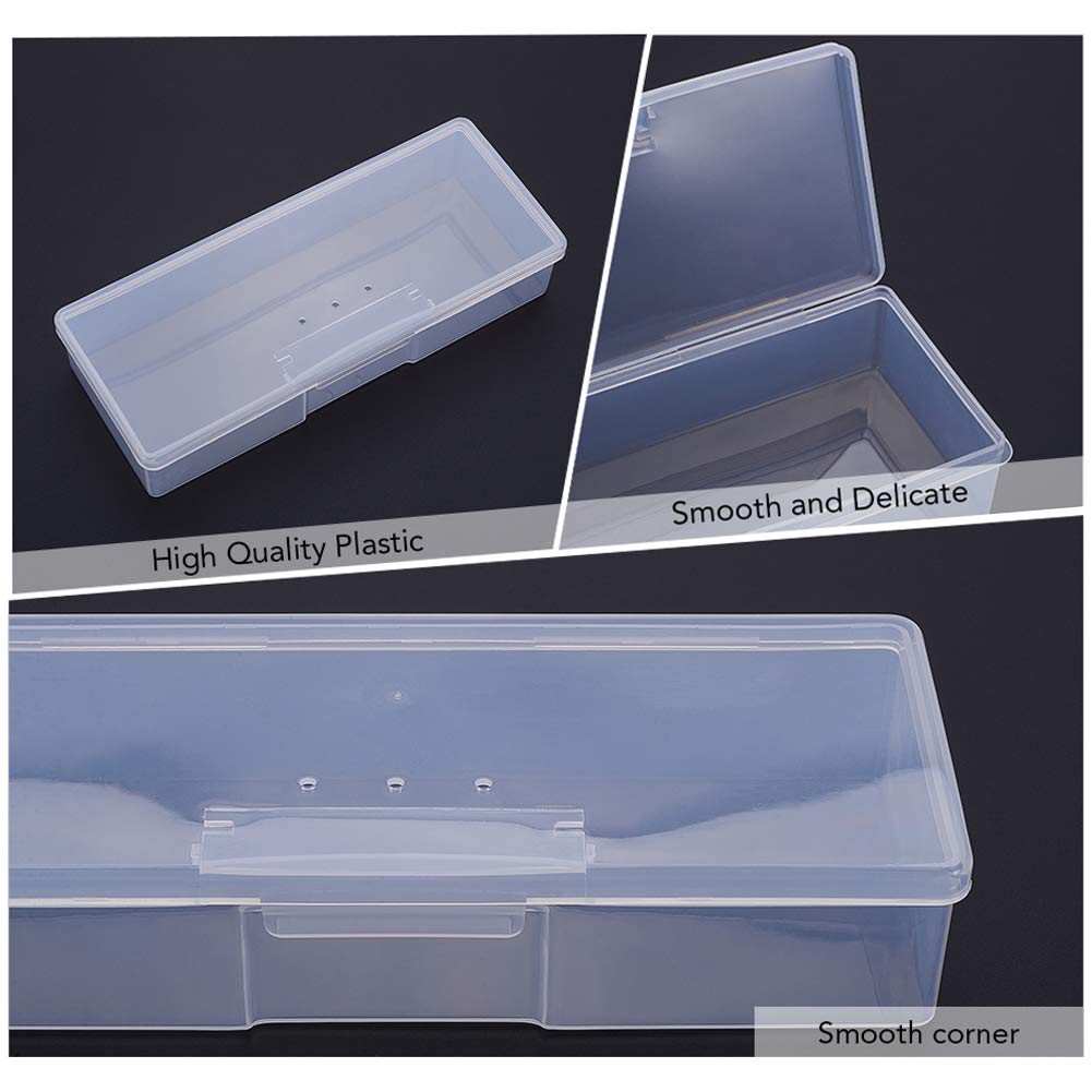 BENECREAT lot 5 boîtes rangement plastique transparentes 19 cm