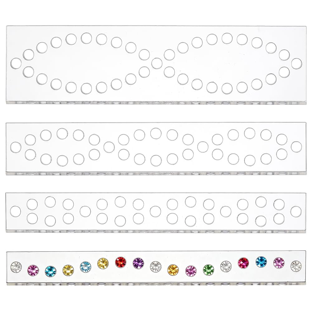 BENECREAT Gabarit Perçage Cuir Acrylique Trous Rectilignes 4pcs