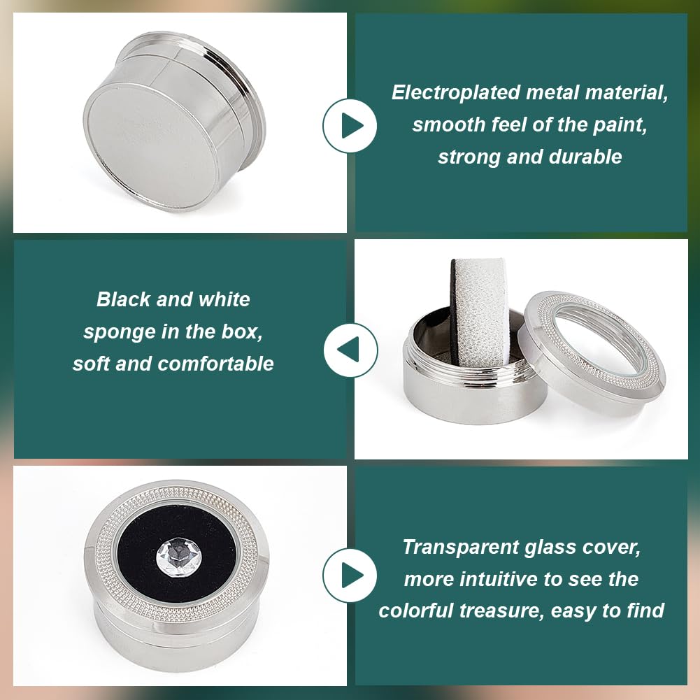 BENECREAT Boîtes Cadeaux Bijoux Fenêtre Verre 3,2x1,6 cm 2 Pcs