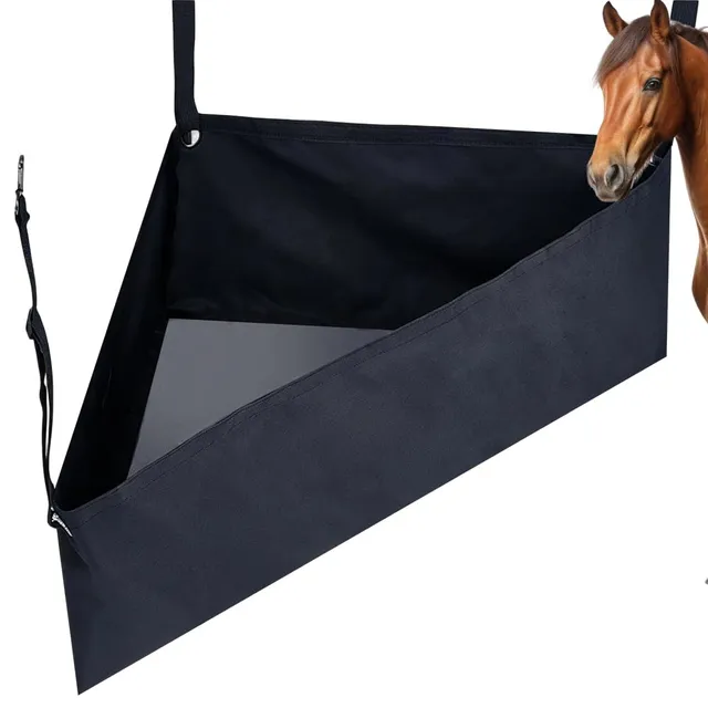 BENECREAT sacs à foin angle cheval toile noire lot 2