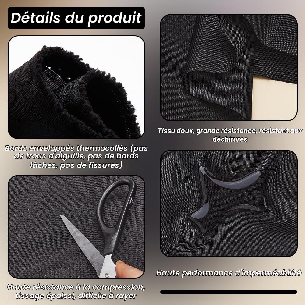 BENECREAT Toile imperméable Cordura noire 140x152 cm 600D