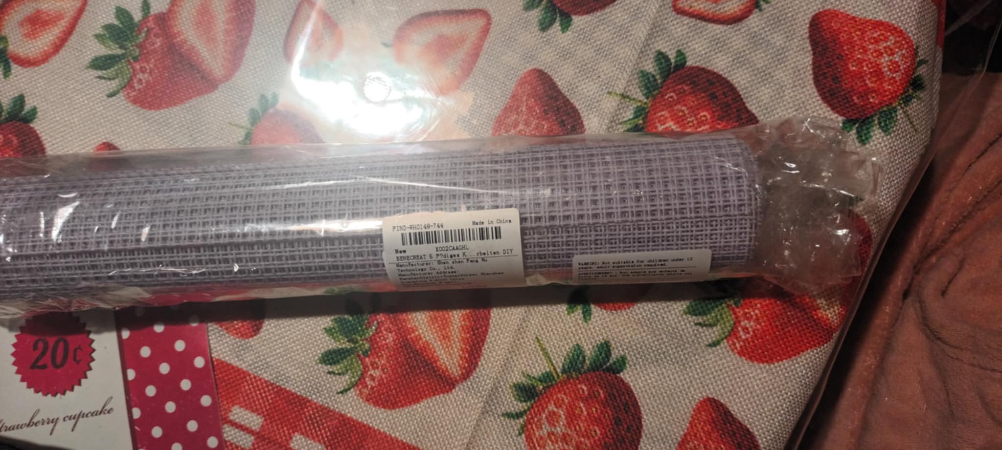 BENECREAT Toile Point de Croix Tissu Broder 100x31,5 cm Blanchâtre