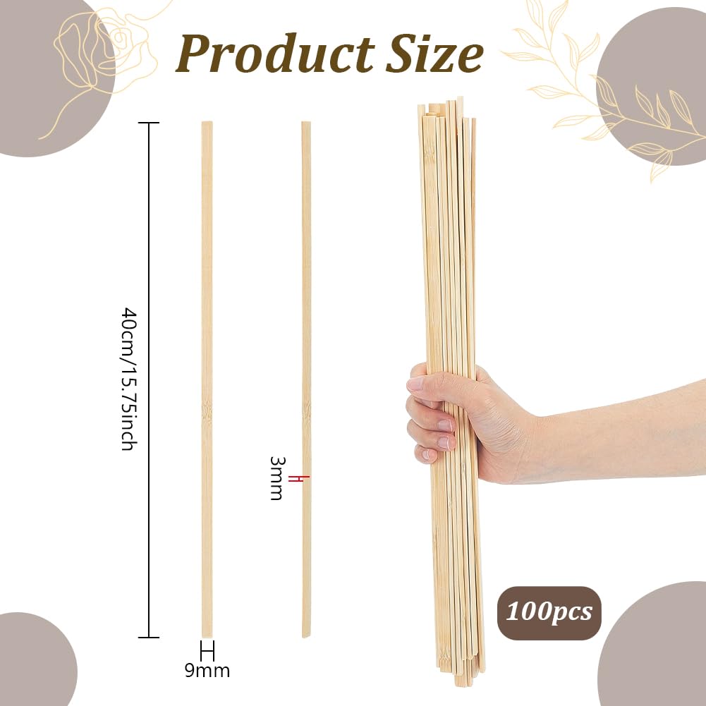 BENECREAT tiges bambou cerf-volant 400mm x100 rigide