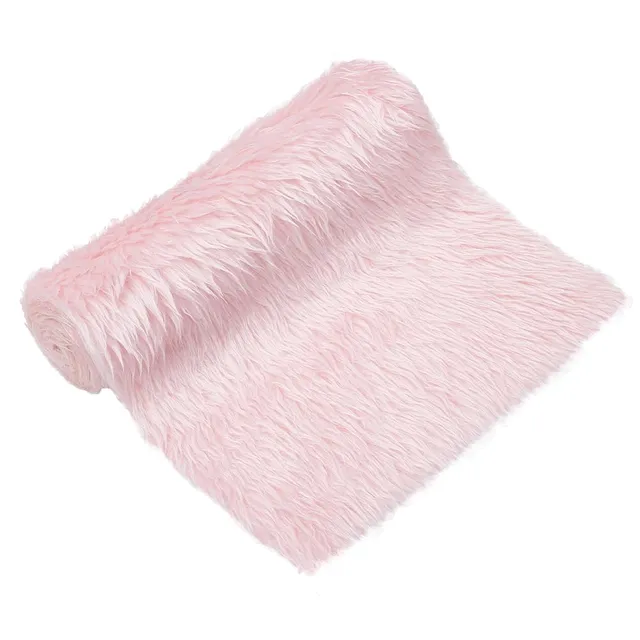 BENECREAT Tapis photo peluche rose 100x30 cm