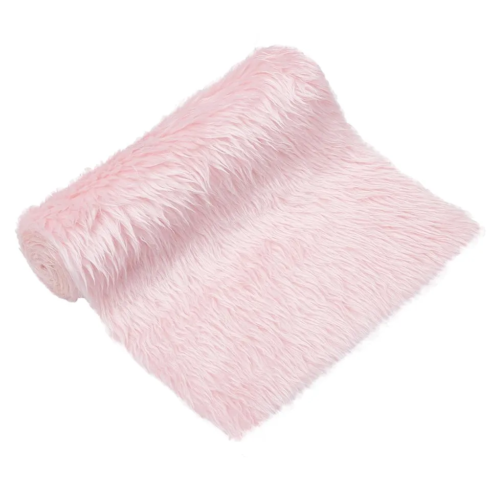 BENECREAT Tapis photo peluche rose 100x30 cm