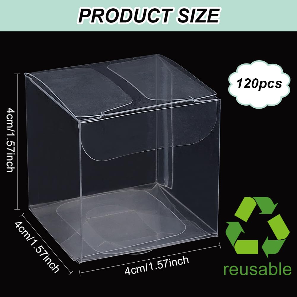 BENECREAT boîte cube transparente 4x4x4cm 120 pcs dragées