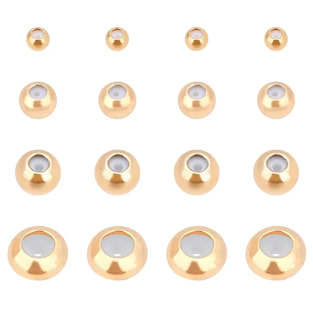 BENECREAT Perles stoppeur plaqué or 18K 40 pcs 4 tailles