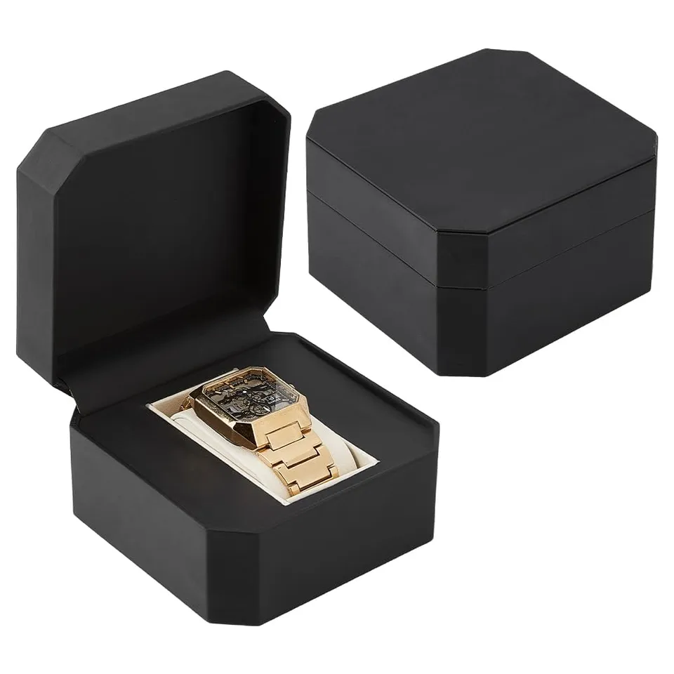 BENECREAT Coffret Montre Cuir PU Noir Lot de 2 Coussin