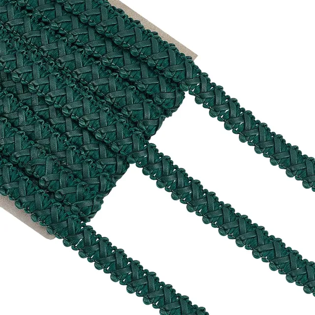 BENECREAT galon tressé similicuir vert 13,72 m 13,5 mm
