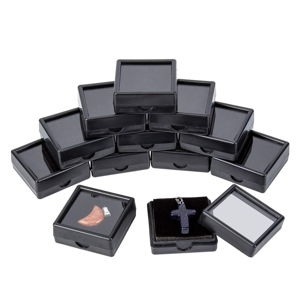 BENECREAT boîte bijoux blanc 7x7x2cm lot 6 éponge
