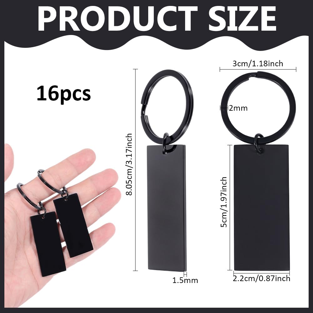 BENECREAT Plaques Inox Noir Gravure Laser 16pcs 80,5mm