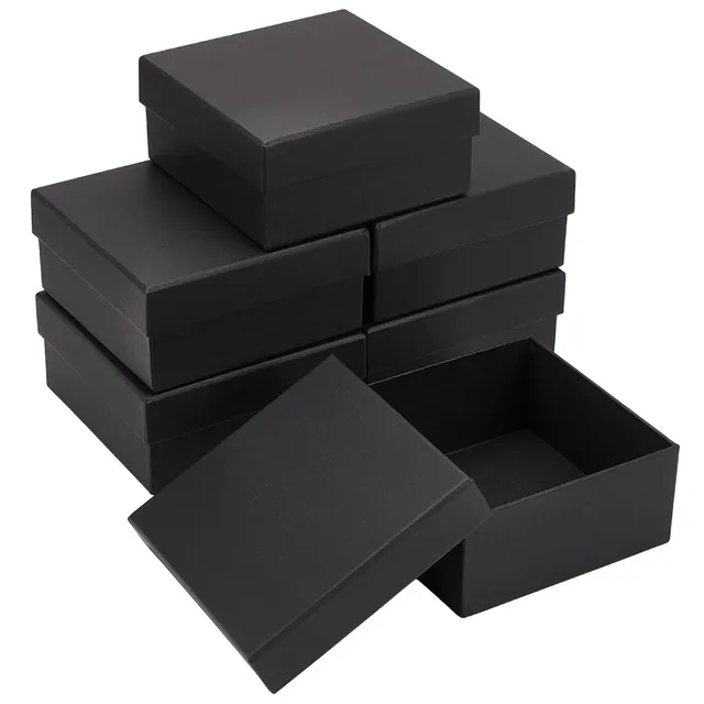 BENECREAT boîte bijoux papier noir 6 pcs 15x15 cm rigide