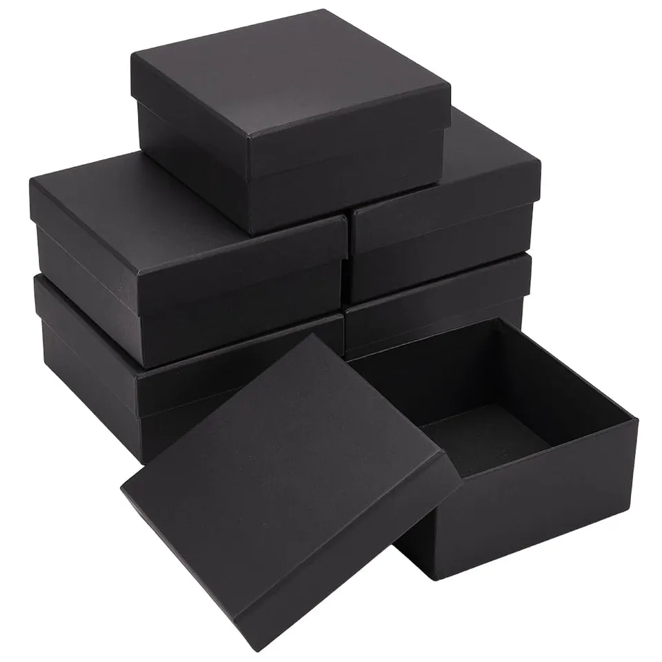 BENECREAT boîte bijoux papier noir 6 pcs 15x15 cm rigide