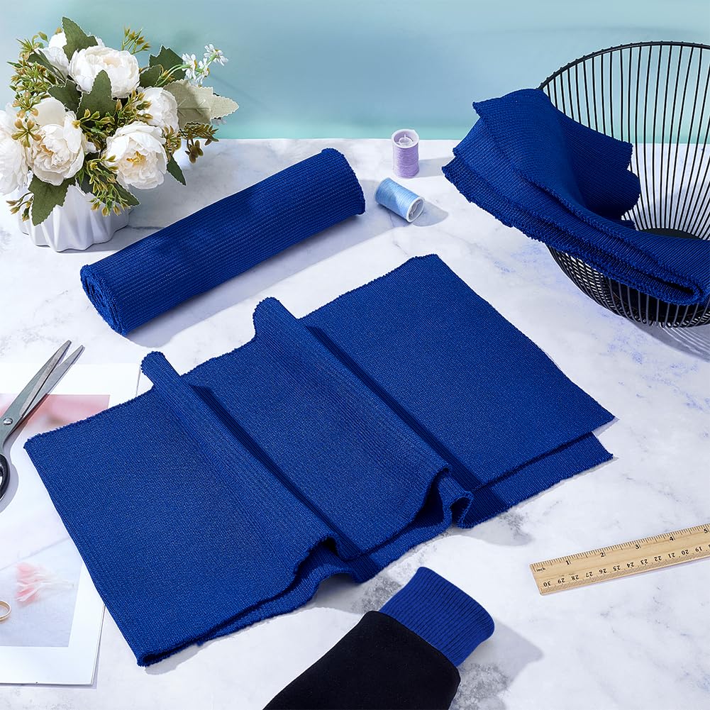 BENECREAT Tissu Côtes Élastique Bleu Foncé 2,74m Lot 3