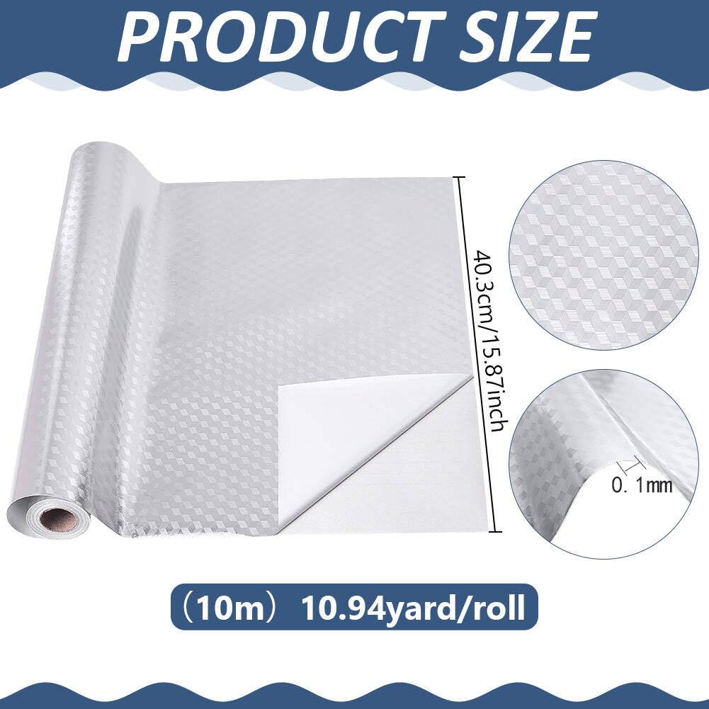 BENECREAT alu rouleau adhesif argente damier 10m relief