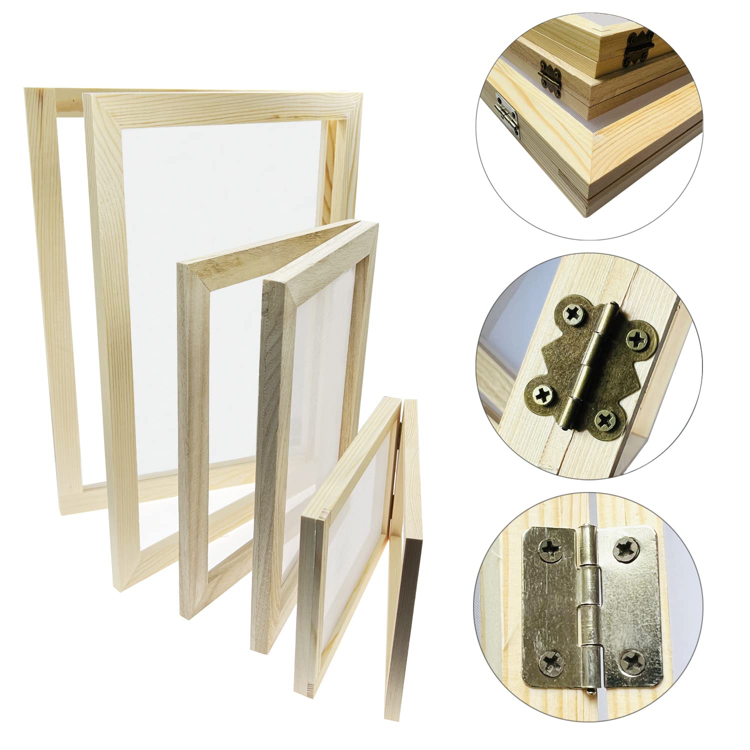 Cayway Kit Papier Fleurs Séchées 3 Cadres Bois