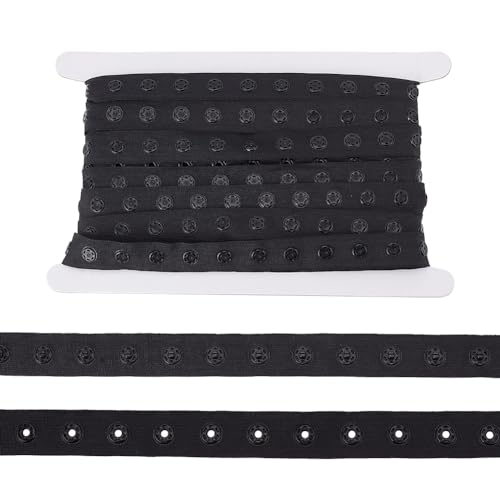 BENECREAT Ruban boutons-pression noir 18mm 4,57m