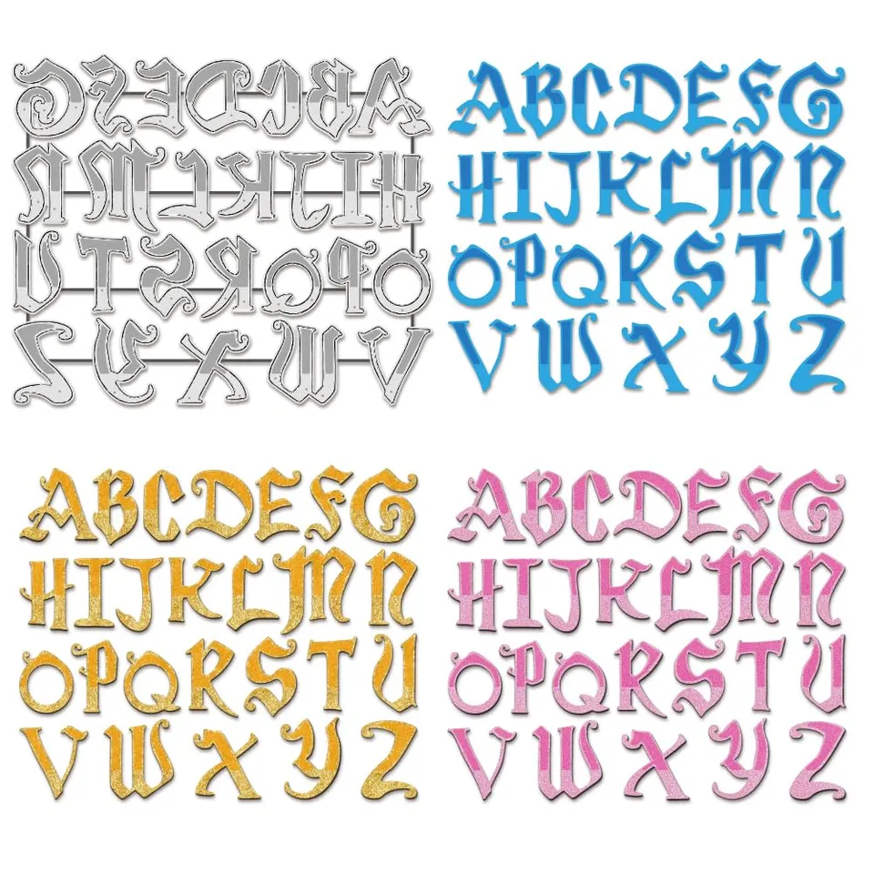 BENECREAT matrice de découpe alphabet vintage 26 lettres