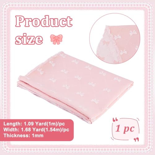 BENECREAT Tissu Jacquard Rose 1m x 154cm Nœuds Polyester