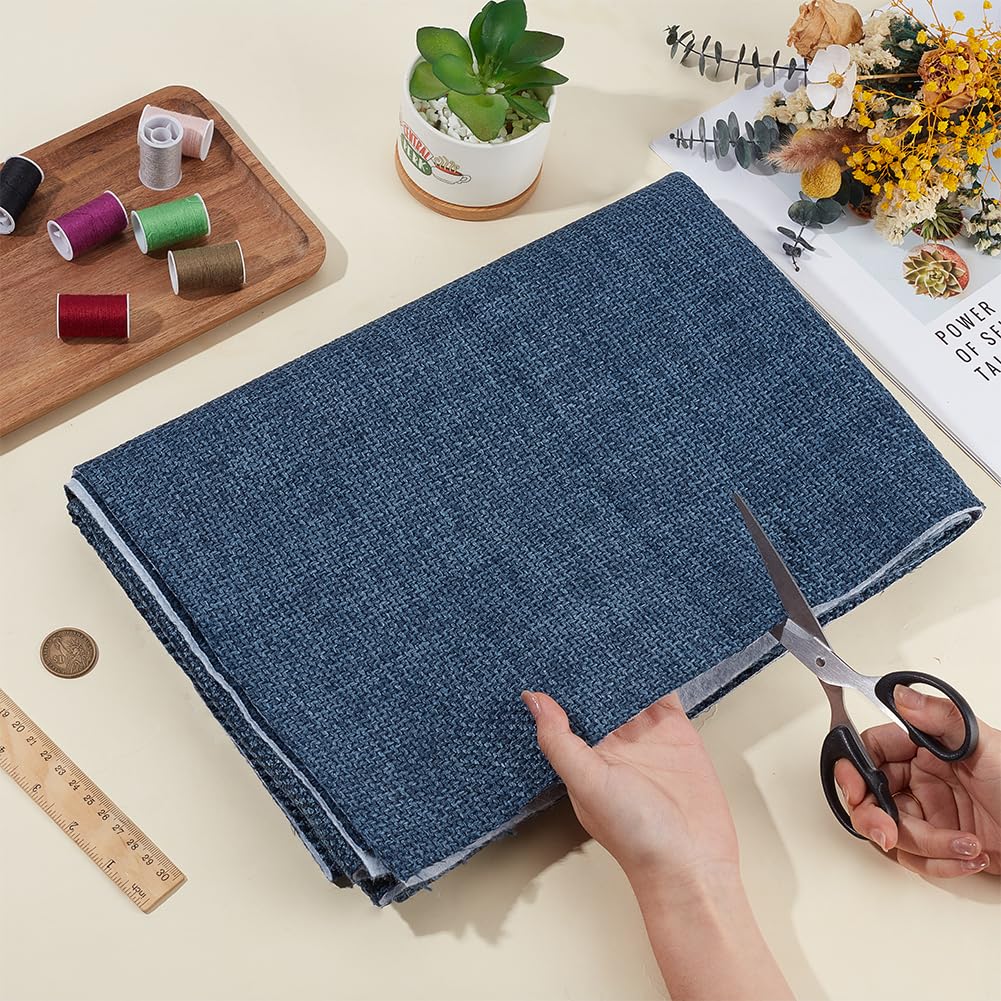 BENECREAT tissu lin polyester bleu 1,45m épais 1mm