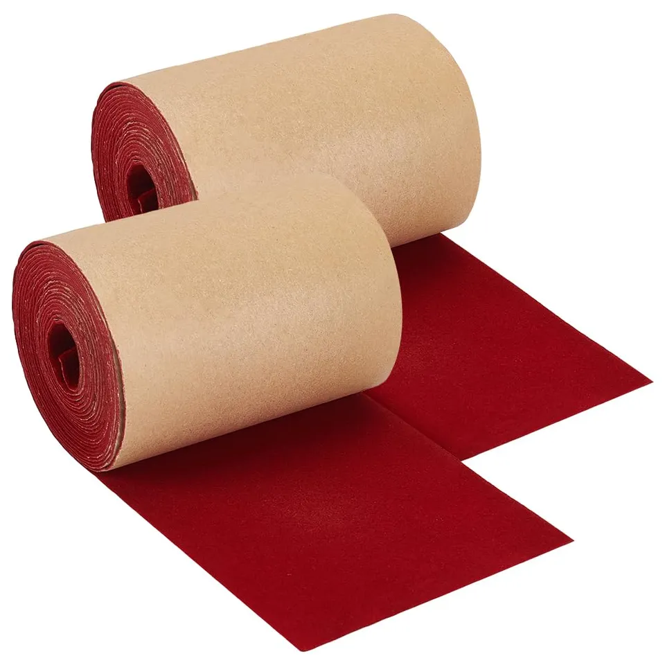 BENECREAT tissu velours adhésif rouge foncé 2 rouleaux 10cm