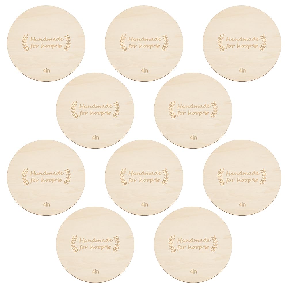 BENECREAT Disques Bois Broderie 76mm Lot 12 Brut