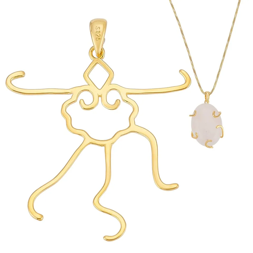 BENECREAT pendentifs griffes goutte dorés 32x30 mm x5