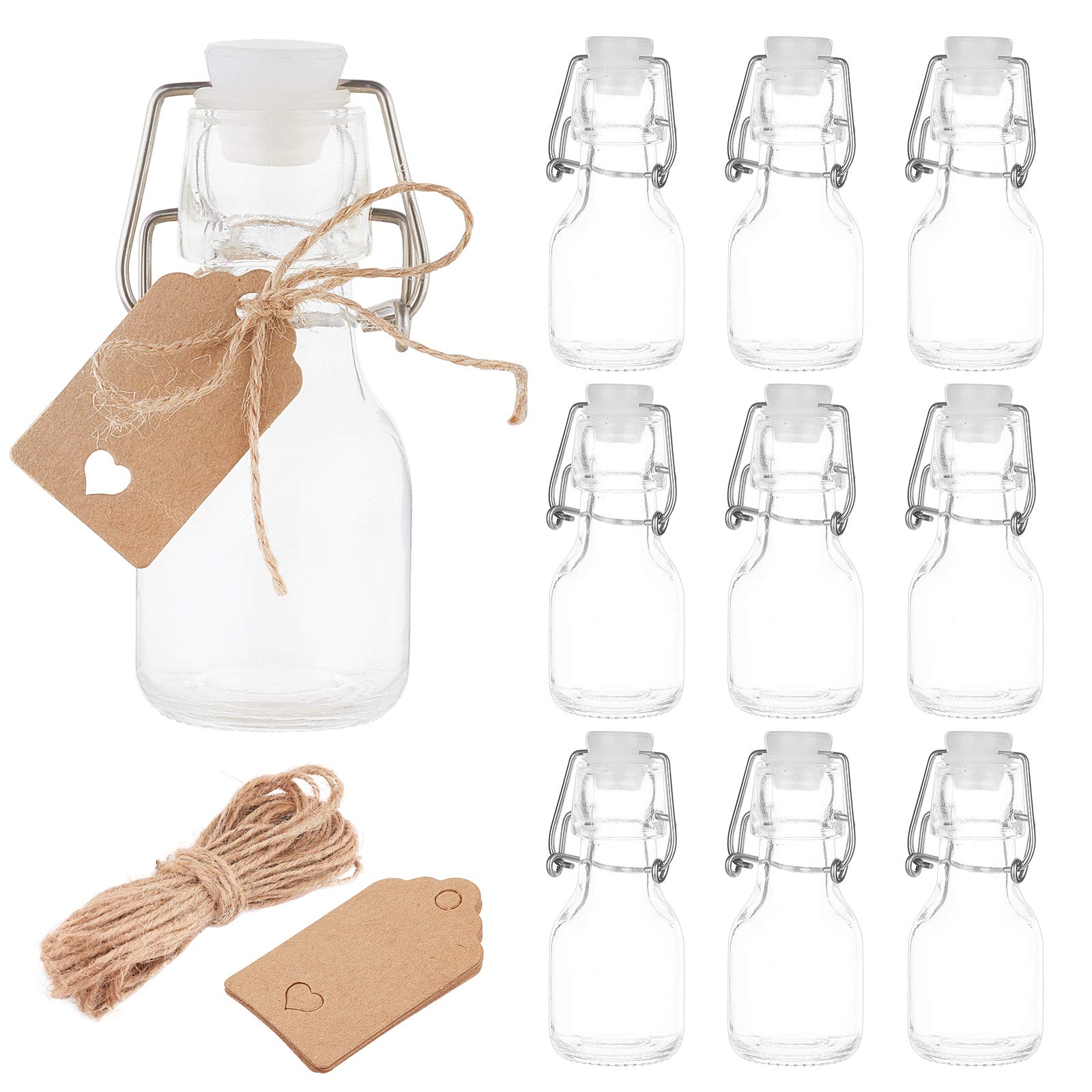 BENECREAT Bocaux Verre 15ml Bouchon Liège 32 Pièces Rond