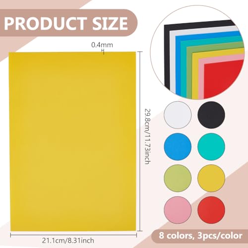 BENECREAT Feuilles PVC Souples A4 24 pcs 8 couleurs