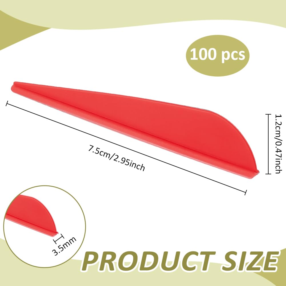 BENECREAT Vanes Flèches TPU Rouge 7,5cm Lot 100